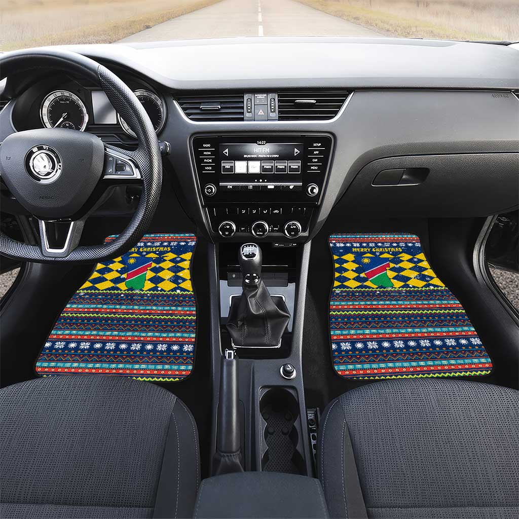 Namibia Christmas Car Mats Coat of Arms and Flag Map Motif - African Pride