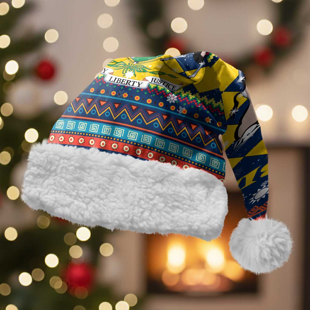 Namibia Christmas Santa Hat Coat of Arms and Flag Map Motif - African Pride