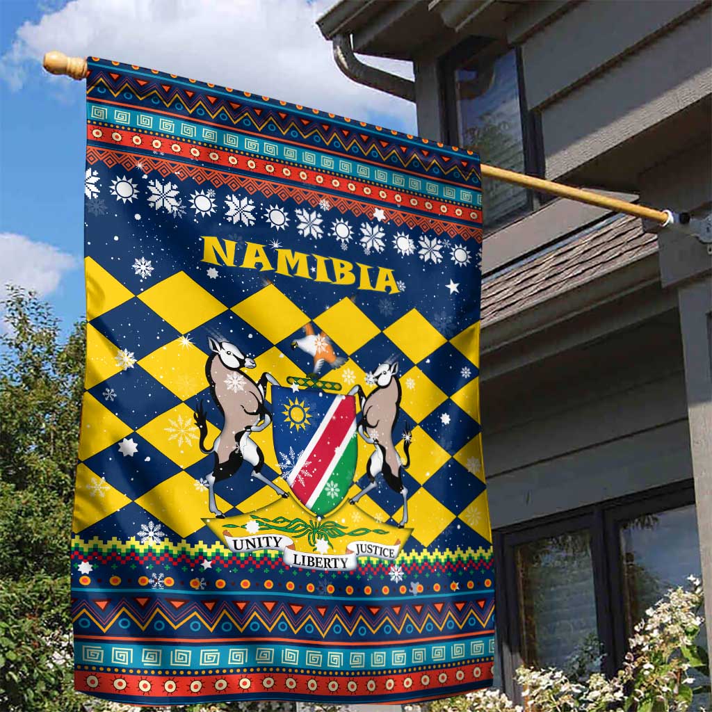 Namibia Christmas Garden Flag Coat of Arms and Flag Map Motif - African Pride