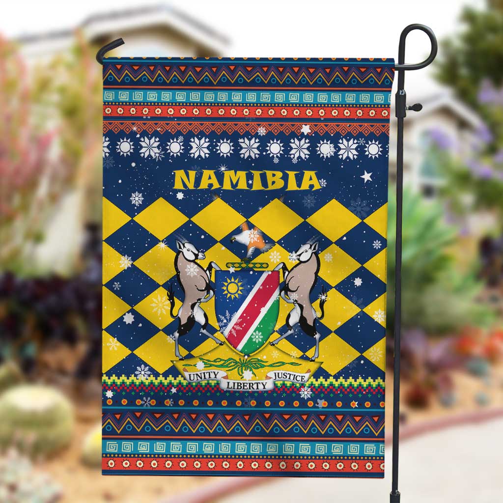 Namibia Christmas Garden Flag Coat of Arms and Flag Map Motif - African Pride