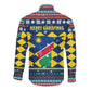 Namibia Christmas Long Sleeve Button Shirt Coat of Arms and Flag Map Motif - African Pride