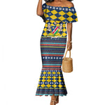 Namibia Christmas Mermaid Dress Coat of Arms and Flag Map Motif - African Pride