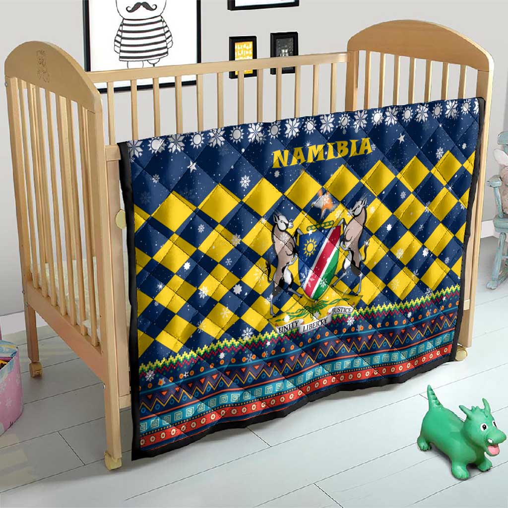 Namibia Christmas Quilt Coat of Arms and Flag Map Motif - African Pride