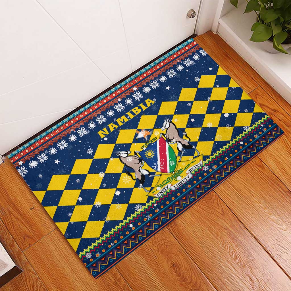 Namibia Christmas Rubber Doormat Coat of Arms and Flag Map Motif - African Pride