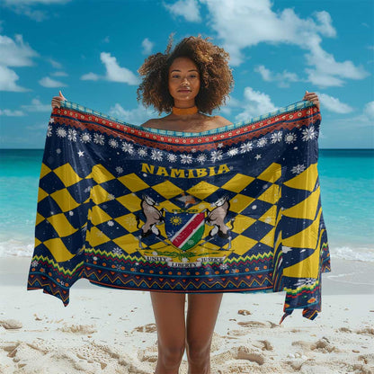 Namibia Christmas Sarong Coat of Arms and Flag Map Motif - African Pride