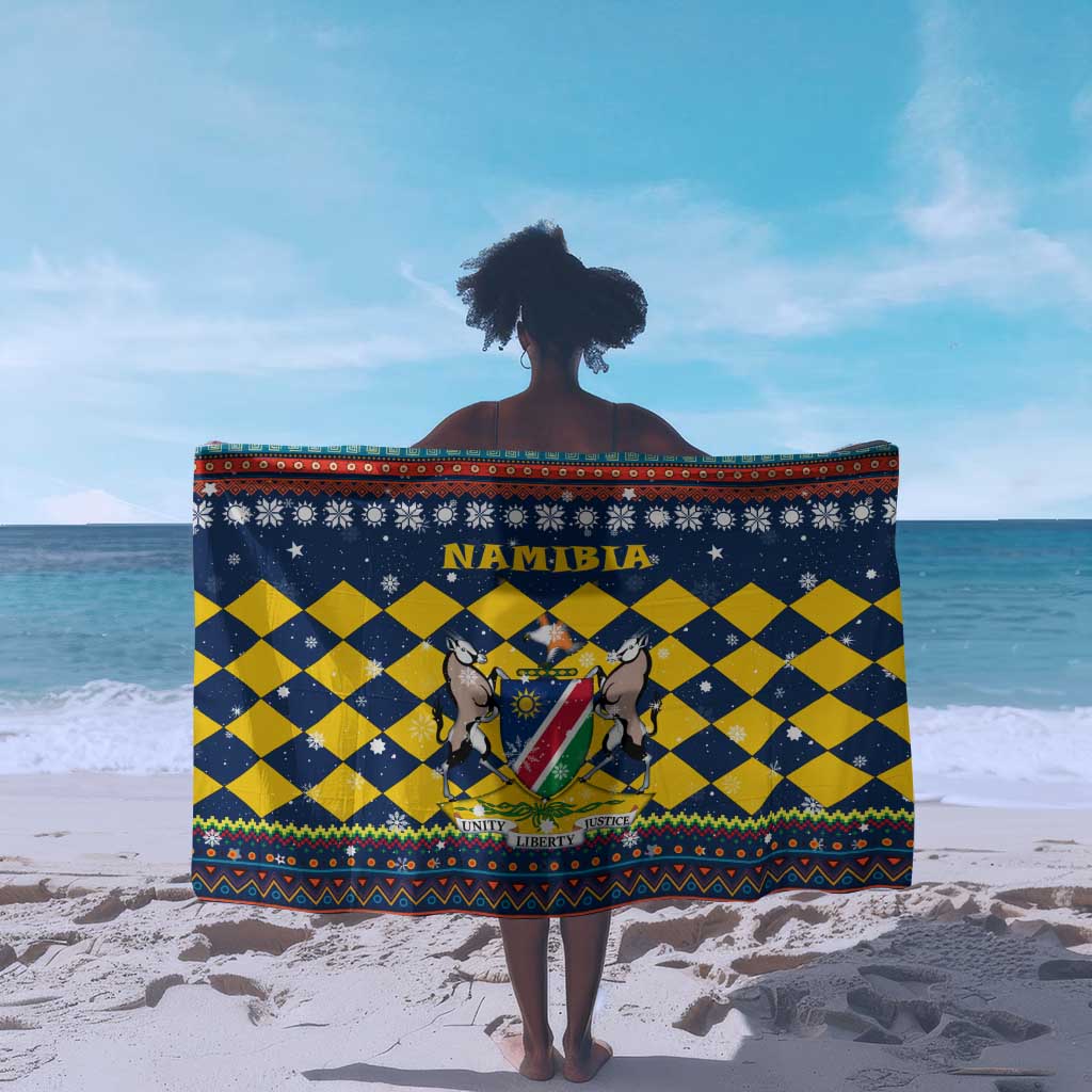 Namibia Christmas Sarong Coat of Arms and Flag Map Motif - African Pride