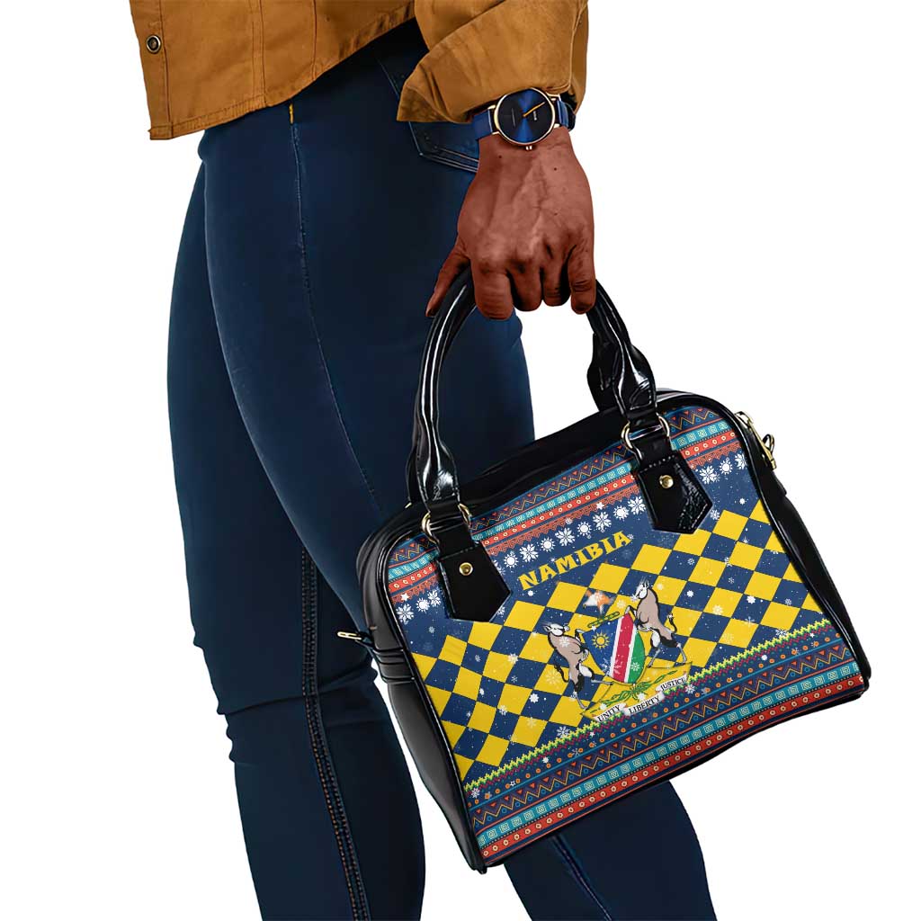 Namibia Christmas Shoulder Handbag Coat of Arms and Flag Map Motif - African Pride