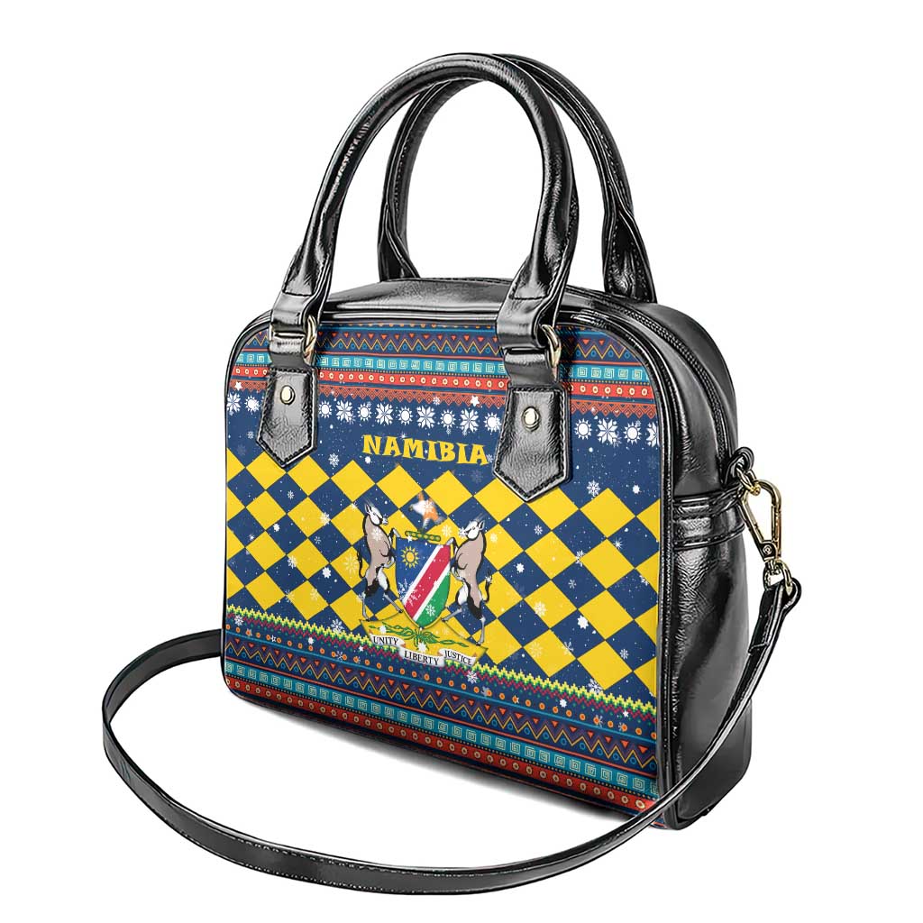Namibia Christmas Shoulder Handbag Coat of Arms and Flag Map Motif - African Pride