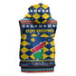 Namibia Christmas Sleeveless Zip Hoodie Coat of Arms and Flag Map Motif - African Pride
