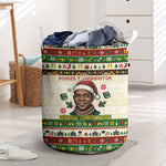Booker T. Washington Christmas Santa Laundry Basket Black History Ugly Pixel Pattern