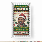 Booker T. Washington Christmas Santa Baby Bed Cover Black History Ugly Pixel Pattern