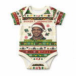 Booker T. Washington Christmas Santa Baby Onesie Black History Ugly Pixel Pattern