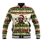 Booker T. Washington Christmas Santa Baseball Jacket Black History Ugly Pixel Pattern