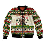 Booker T. Washington Christmas Santa Bomber Jacket Black History Ugly Pixel Pattern