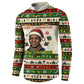 Booker T. Washington Christmas Santa Button Sweatshirt Black History Ugly Pixel Pattern