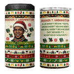 Booker T. Washington Christmas Santa 4 in 1 Can Cooler Tumbler Black History Ugly Pixel Pattern