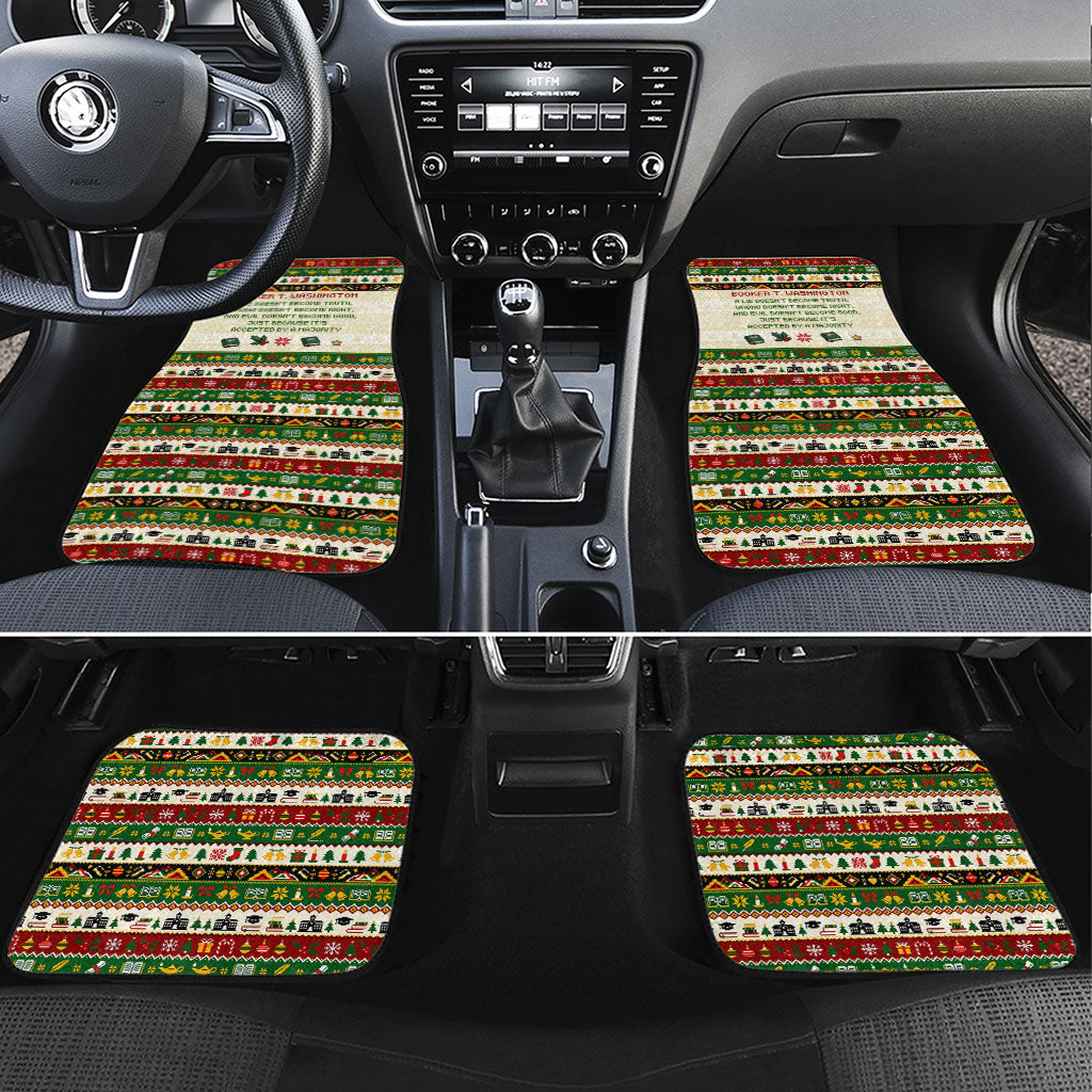 Booker T. Washington Christmas Santa Car Mats Black History Ugly Pixel Pattern