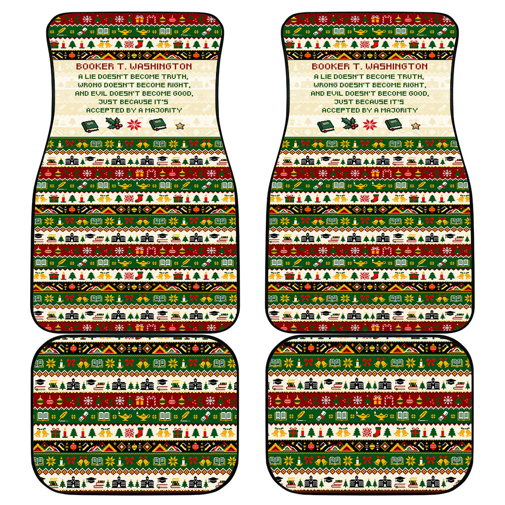 Booker T. Washington Christmas Santa Car Mats Black History Ugly Pixel Pattern