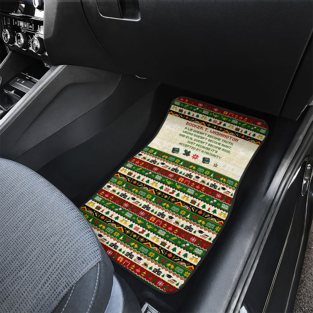 Booker T. Washington Christmas Santa Car Mats Black History Ugly Pixel Pattern