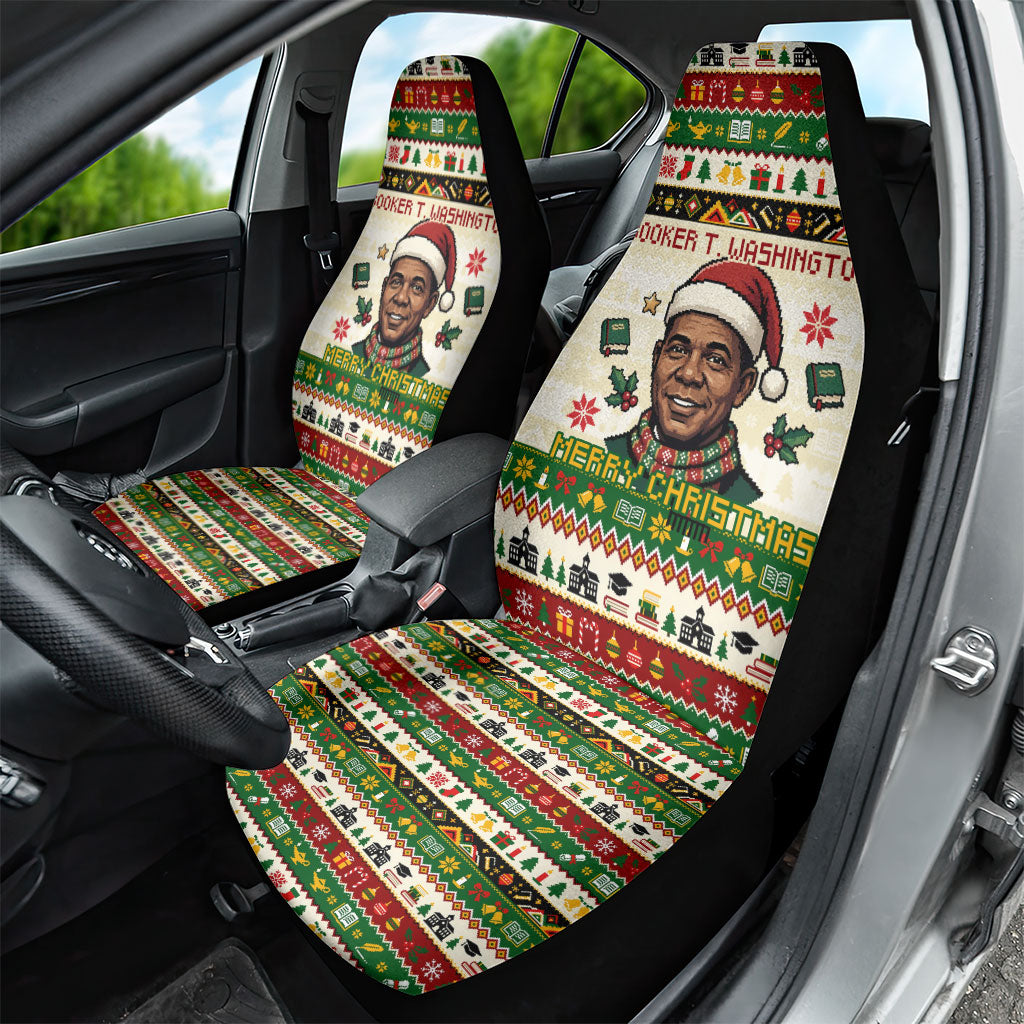Booker T. Washington Christmas Santa Car Seat Cover Black History Ugly Pixel Pattern