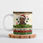 Booker T. Washington Christmas Santa Ceramic Mug Black History Ugly Pixel Pattern