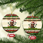 Booker T. Washington Christmas Santa Ceramic Ornament Black History Ugly Pixel Pattern