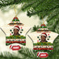 Booker T. Washington Christmas Santa Ceramic Ornament Black History Ugly Pixel Pattern