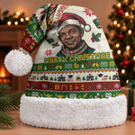 Booker T. Washington Christmas Santa Christmas Santa Hat Black History Ugly Pixel Pattern