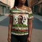 Booker T. Washington Christmas Santa Cross Shoulder Shirt Black History Ugly Pixel Pattern