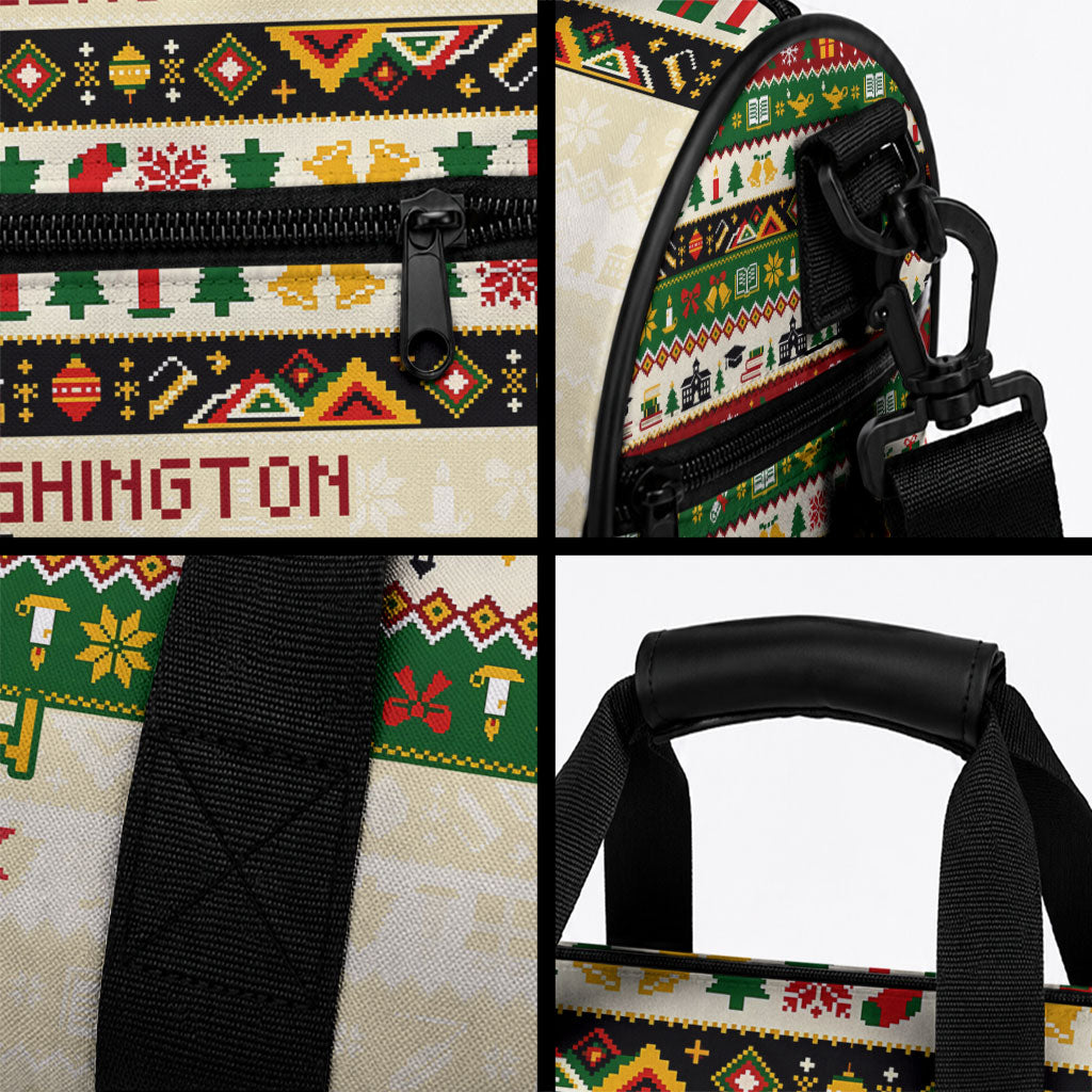 Booker T. Washington Christmas Santa Duffle Bag Black History Ugly Pixel Pattern