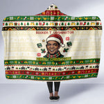 Booker T. Washington Christmas Santa Hooded Blanket Black History Ugly Pixel Pattern