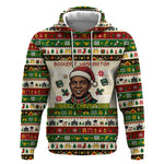 Booker T. Washington Christmas Santa Hoodie Black History Ugly Pixel Pattern