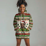 Booker T. Washington Christmas Santa Hoodie Dress Black History Ugly Pixel Pattern
