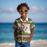 Booker T. Washington Christmas Santa Kid Hawaiian Shirt Black History Ugly Pixel Pattern