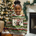 Booker T. Washington Christmas Santa Kid Ugly Christmas Sweater Black History Ugly Pixel Pattern