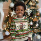 Booker T. Washington Christmas Santa Kid Ugly Christmas Sweater Black History Ugly Pixel Pattern