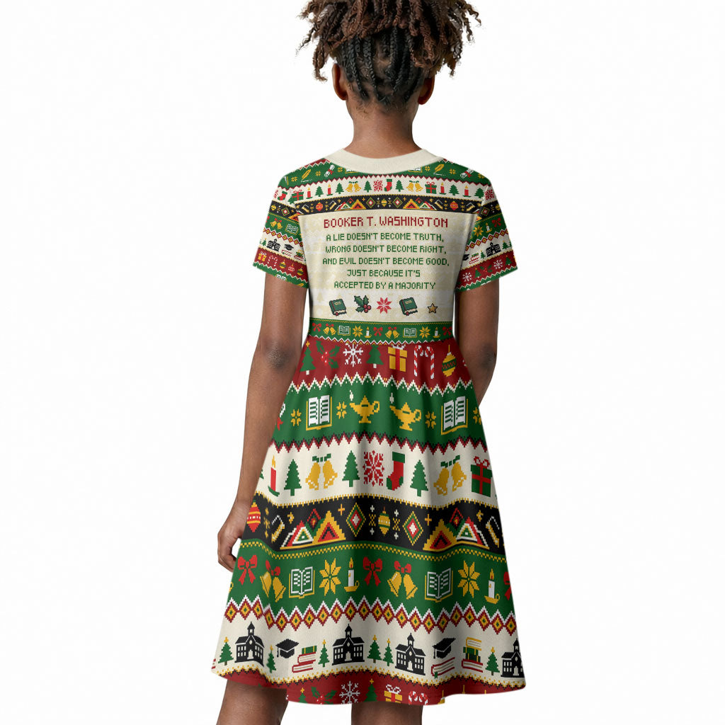 Booker T. Washington Christmas Santa Kid Short Sleeve Dress Black ...