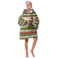 Booker T. Washington Christmas Santa Kid Wearable Blanket Hoodie Black History Ugly Pixel Pattern