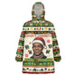Booker T. Washington Christmas Santa Kid Wearable Blanket Hoodie Black History Ugly Pixel Pattern