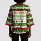 Booker T. Washington Christmas Santa Kimono Sleeve Blouse Black History Ugly Pixel Pattern