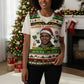 Booker T. Washington Christmas Santa Christmas Knitted V-Neck Vest Black History Ugly Pixel Pattern