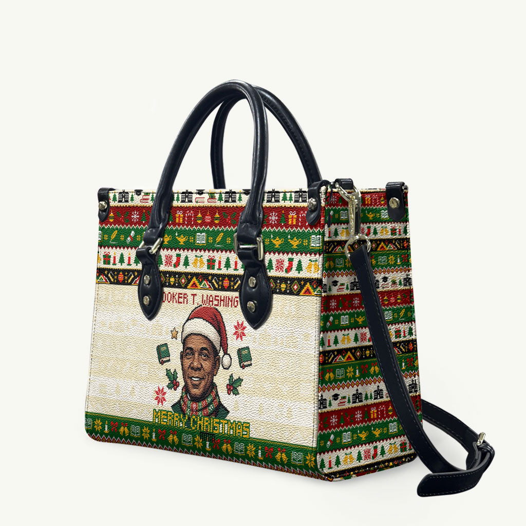 Booker T. Washington Christmas Santa Leather Bag Black History Ugly ...