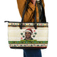 Booker T. Washington Christmas Santa Leather Tote Bag Black History Ugly Pixel Pattern