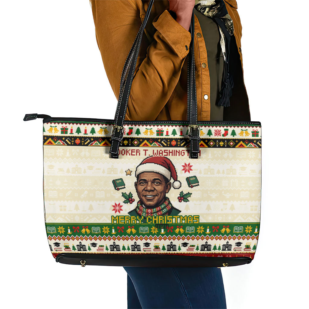 Booker T. Washington Christmas Santa Leather Tote Bag Black History ...