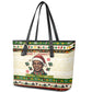 Booker T. Washington Christmas Santa Leather Tote Bag Black History Ugly Pixel Pattern