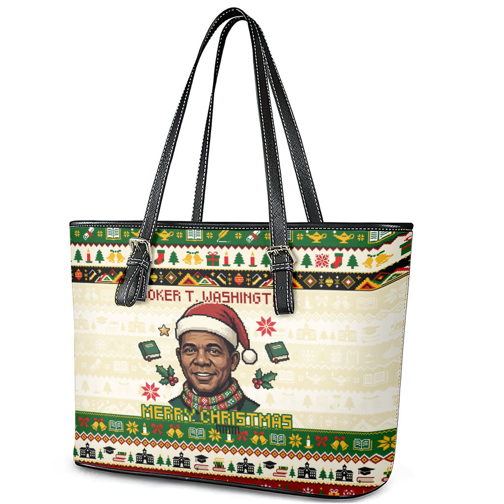 Booker T. Washington Christmas Santa Leather Tote Bag Black History ...