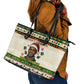 Booker T. Washington Christmas Santa Leather Tote Bag Black History Ugly Pixel Pattern