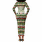 Booker T. Washington Christmas Santa Long Sleeve Bodycon Dress Black History Ugly Pixel Pattern