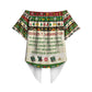 Booker T. Washington Christmas Santa Off Shoulder Wrap Waist Top Black History Ugly Pixel Pattern