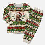 Booker T. Washington Christmas Santa Christmas Pajama Set Black History Ugly Pixel Pattern